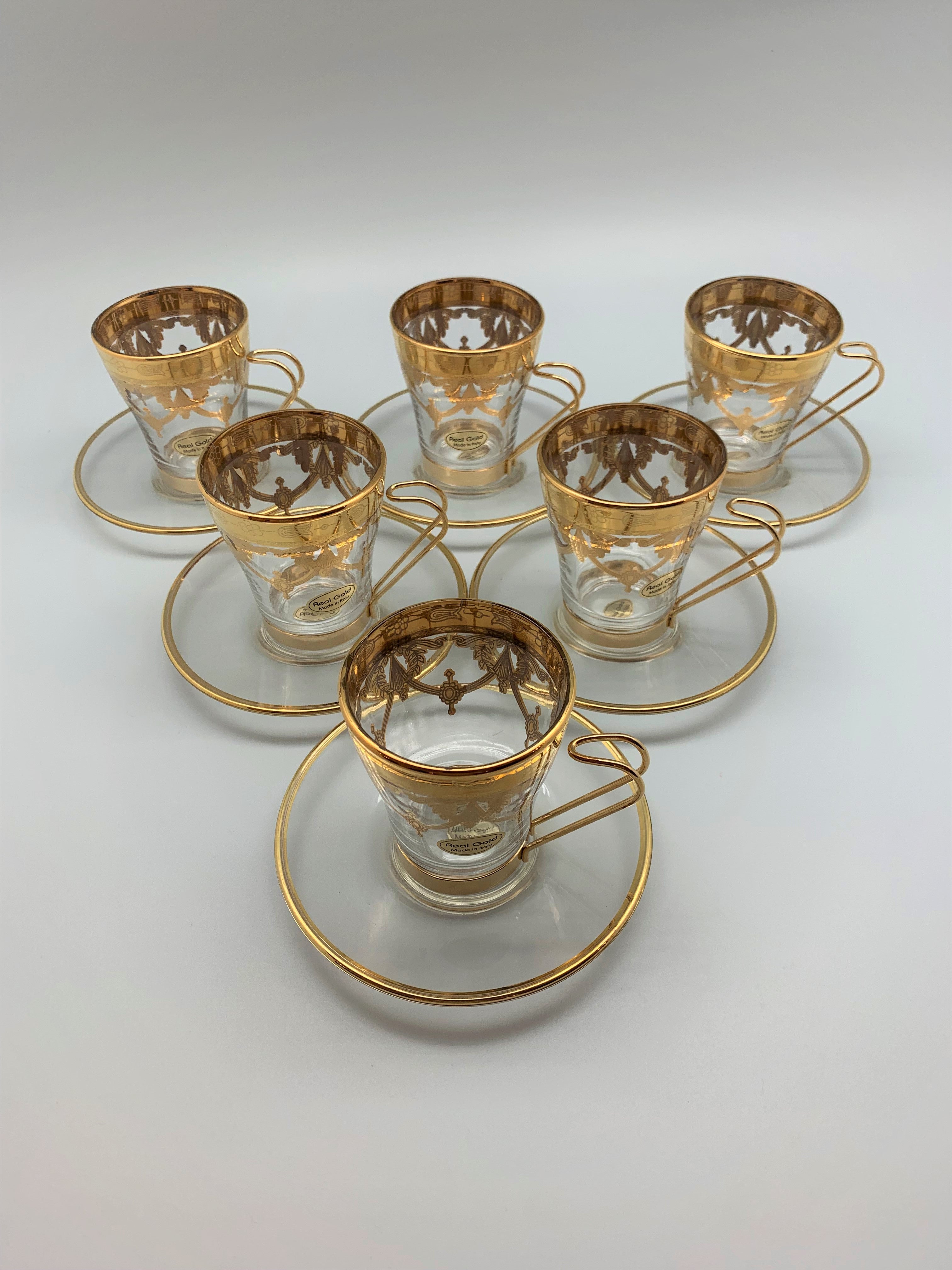 A293 Murano Floral Glasses - Tea