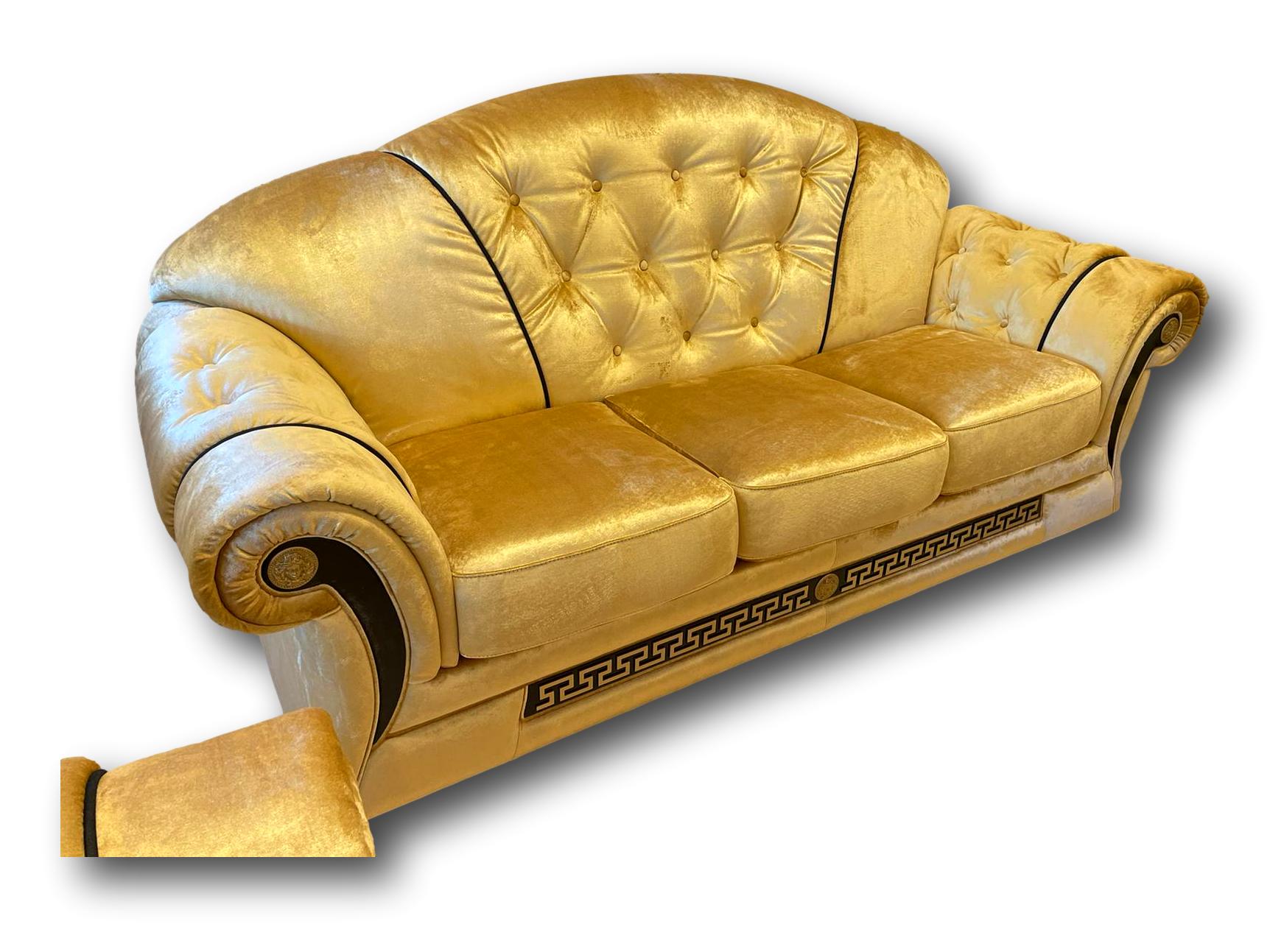 Couchgarnitur Prestige Gold Samt